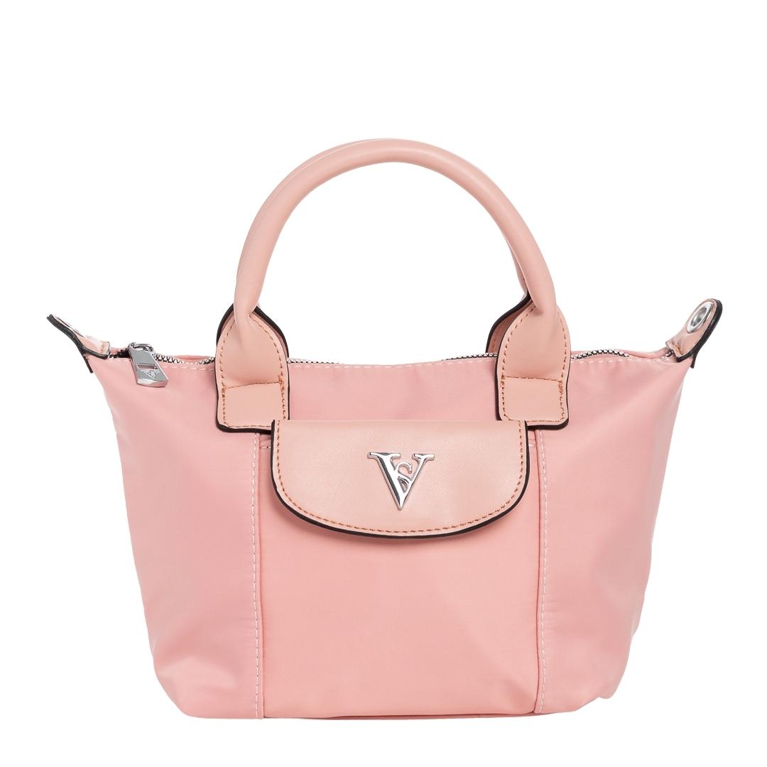 Empedonika rózsaszín női táska, textil anyagból készült, 3 - Kalapod.hu