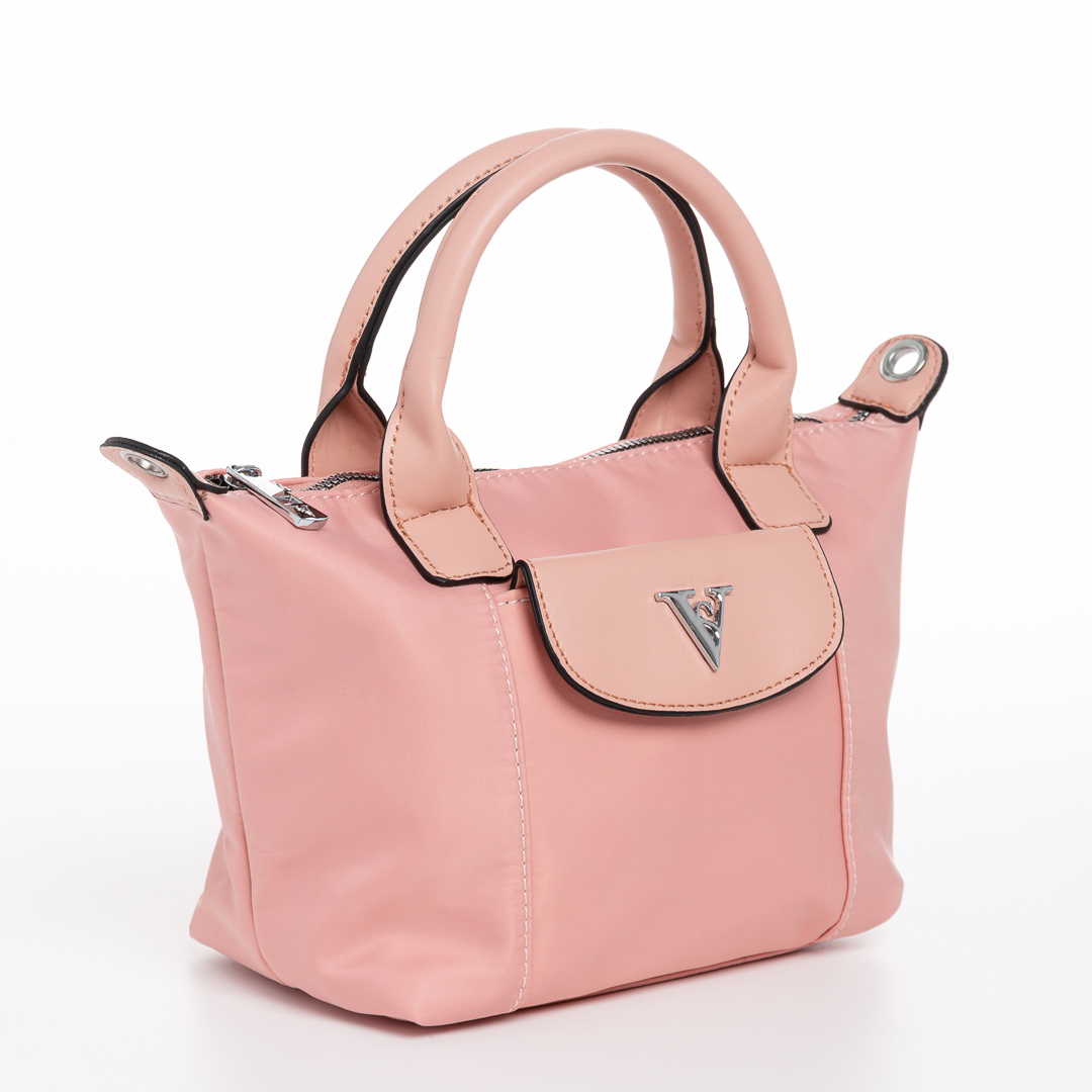Empedonika rózsaszín női táska, textil anyagból készült, 2 - Kalapod.hu