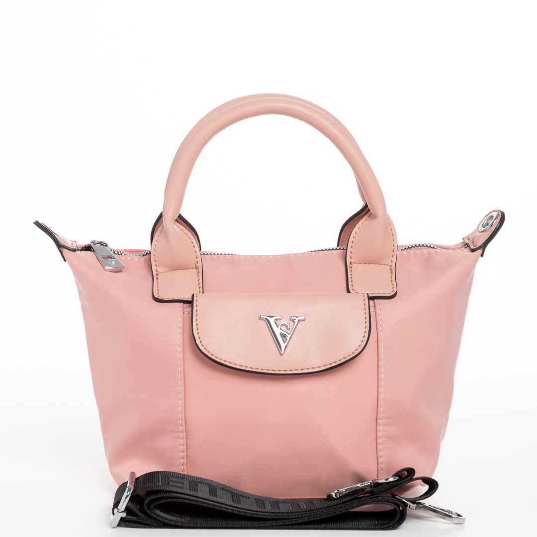 Empedonika rózsaszín női táska, textil anyagból készült, 6 - Kalapod.hu