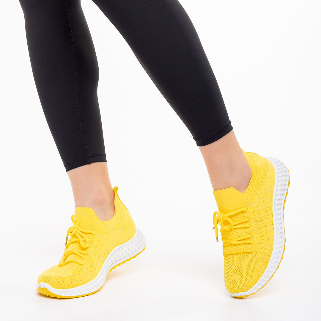 Samye sárga női sportcipő, textil anyagból készült, 6 - Kalapod.hu