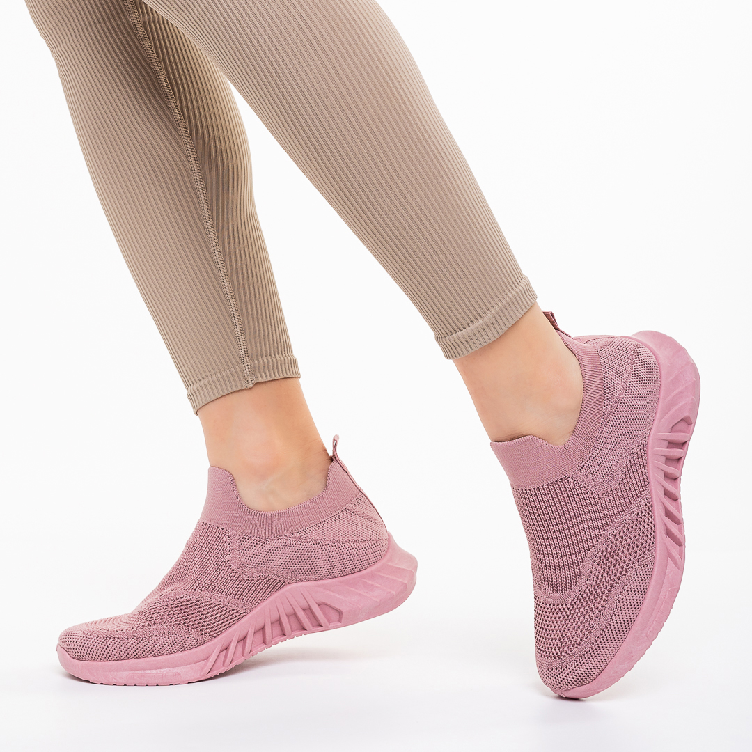 Aceline rózsaszín női sportcipő, textil anyagból készült, 4 - Kalapod.hu