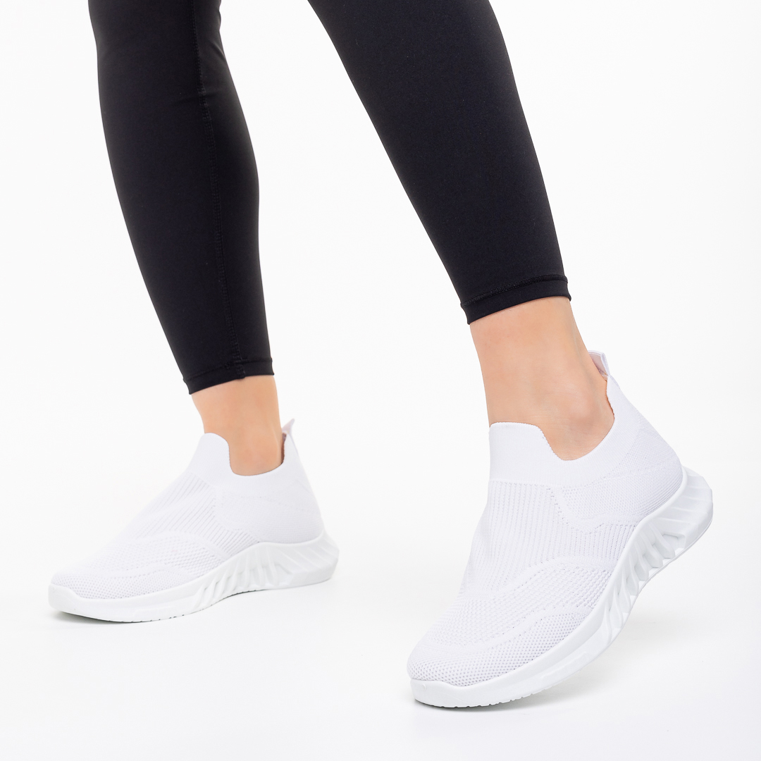 Aceline fehér női sportcipő, textil anyagból készült, 4 - Kalapod.hu
