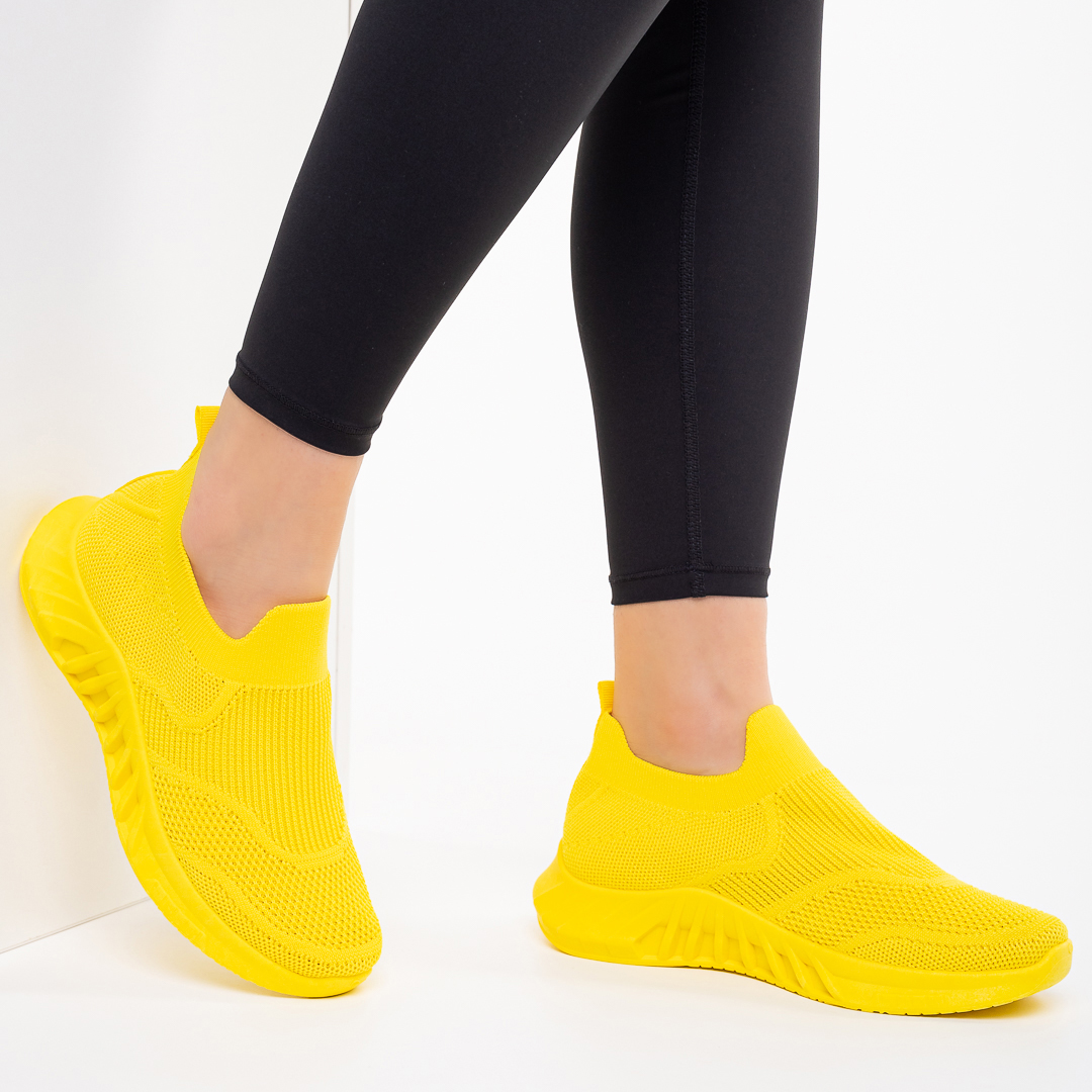 Aceline sárga női sportcipő, textil anyagból készült - Kalapod.hu
