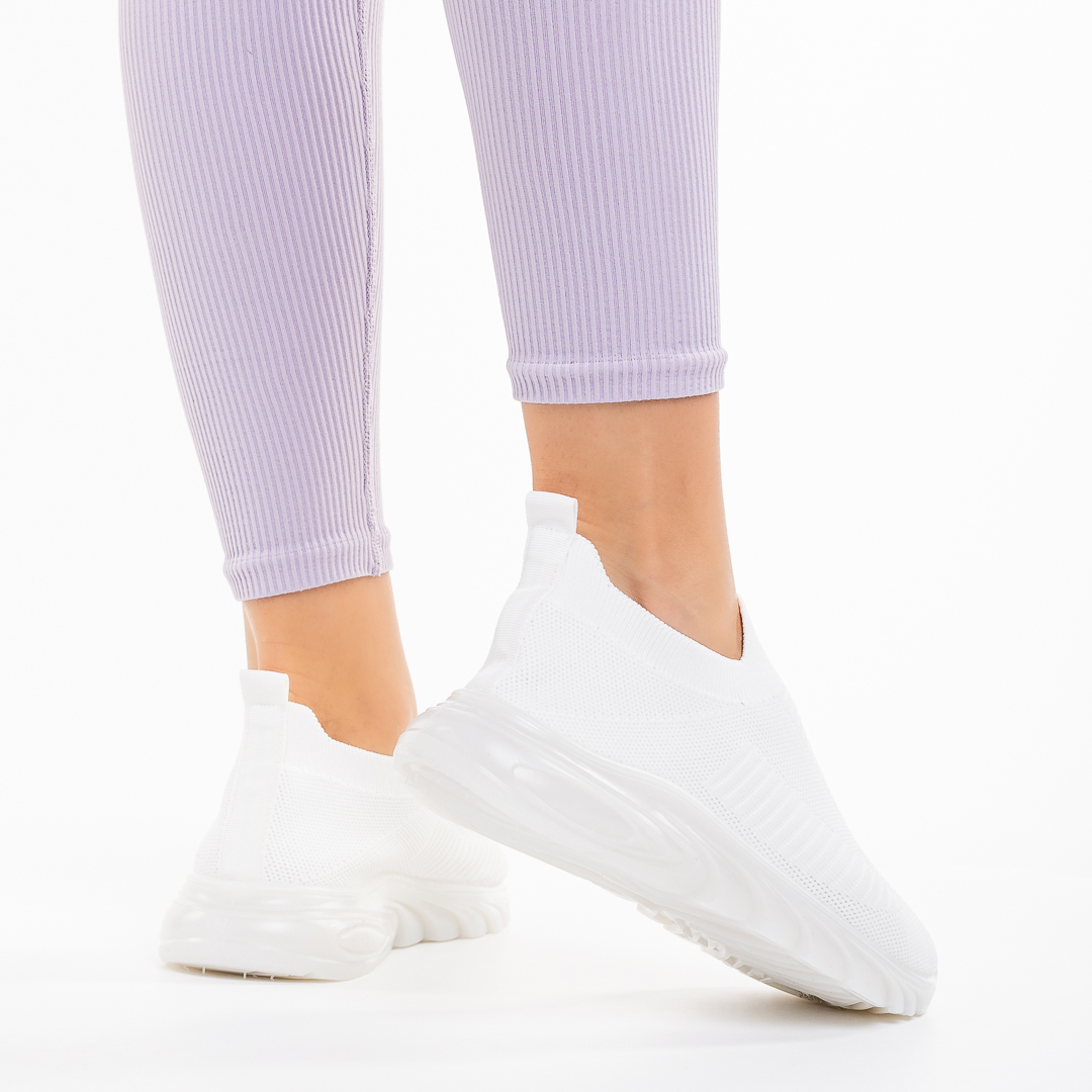 Chalith fehér női sportcipő, textil anyagból készült, 4 - Kalapod.hu