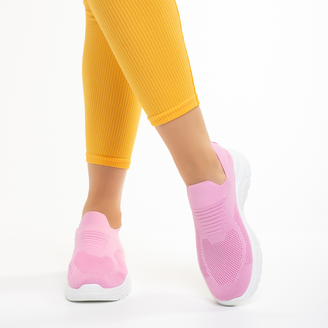 Aamina rózsaszín női sportcipő, textil anyagból készült, 4 - Kalapod.hu