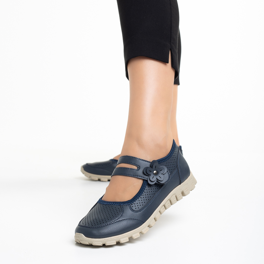 Ladana kék alkalmi női cipő, műbőrből készült - Kalapod.hu