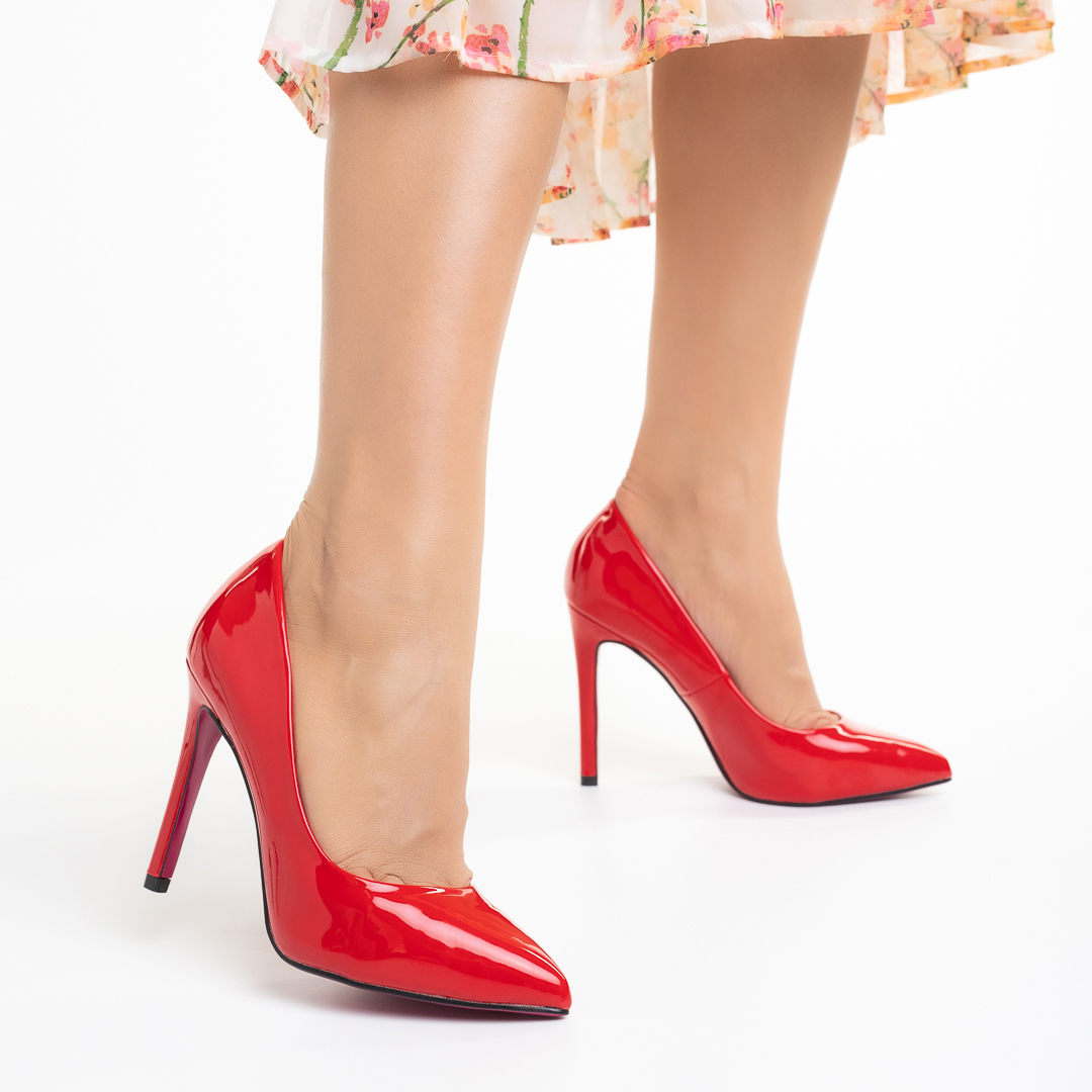 Lachell piros női cipő, lakkozott műbőrből készült - Kalapod.hu
