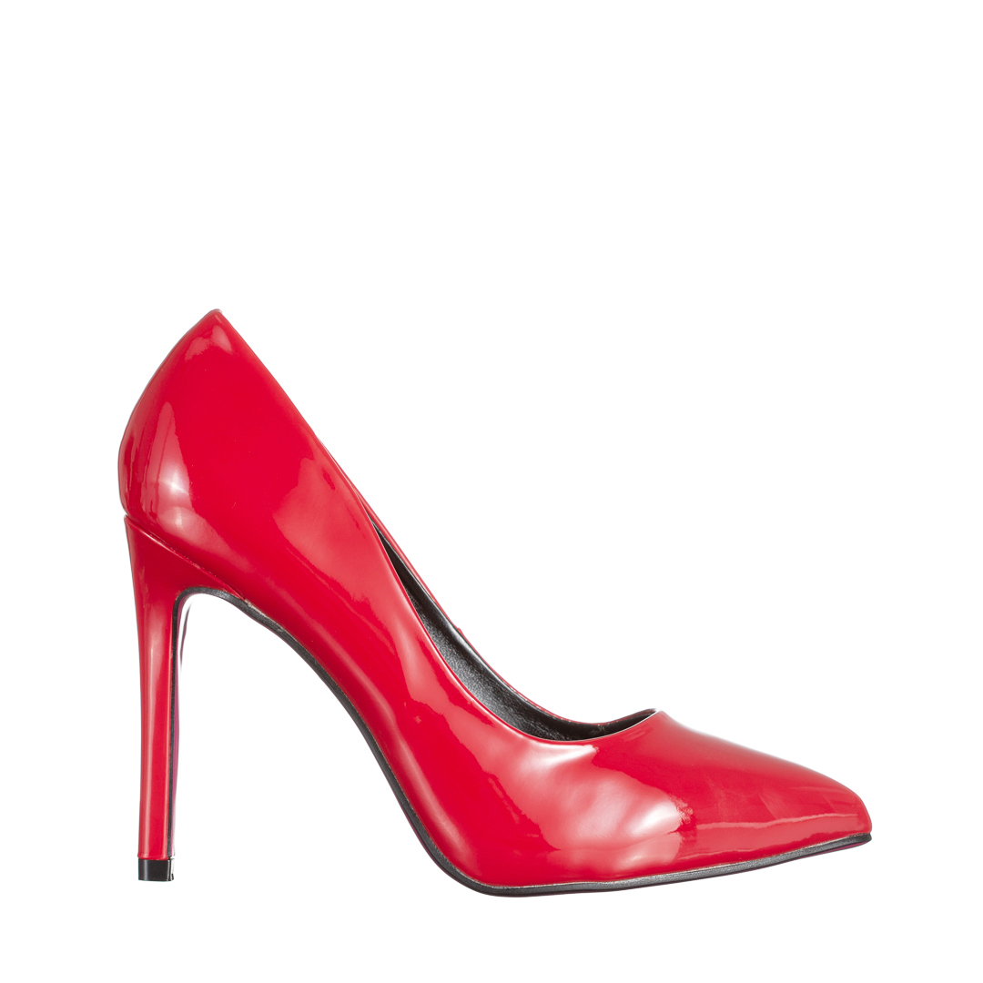 Lachell piros női cipő, lakkozott műbőrből készült, 2 - Kalapod.hu