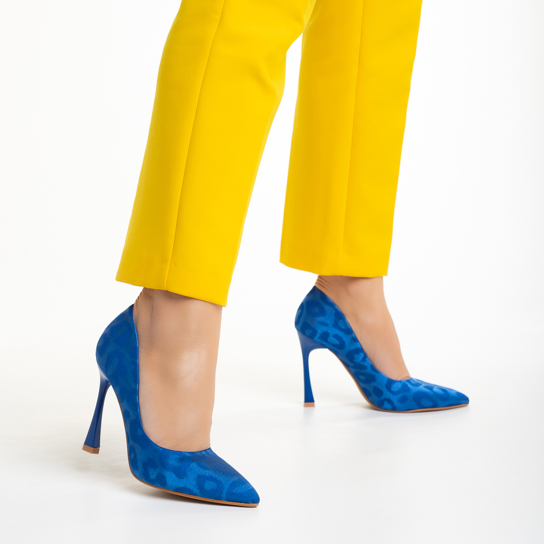 Zaida kék női cipő, textil anyagból készült, 4 - Kalapod.hu