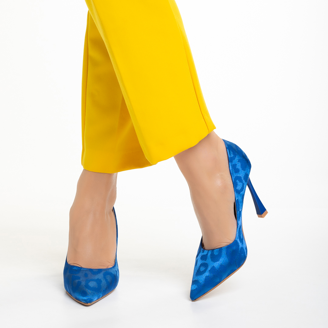 Zaida kék női cipő, textil anyagból készült, 5 - Kalapod.hu
