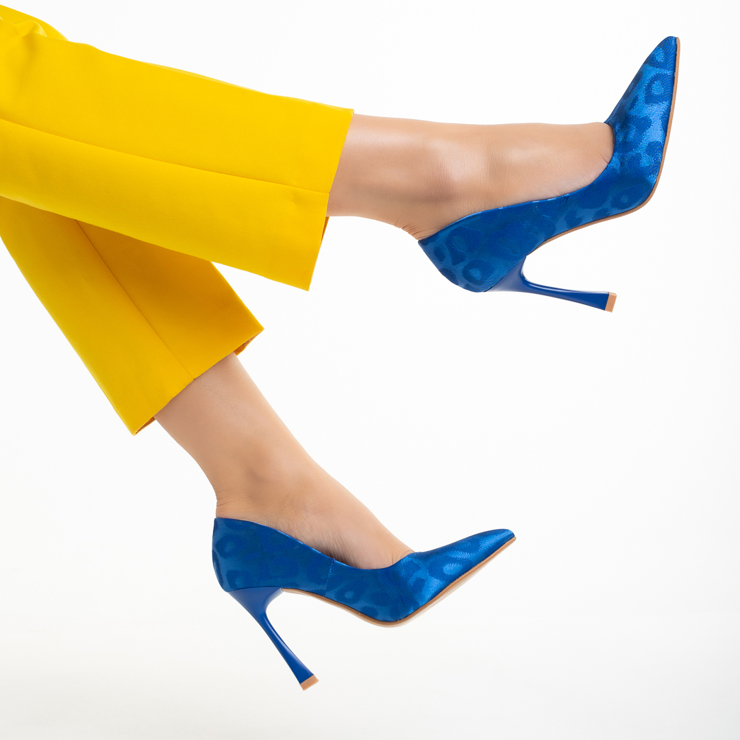 Zaida kék női cipő, textil anyagból készült, 6 - Kalapod.hu