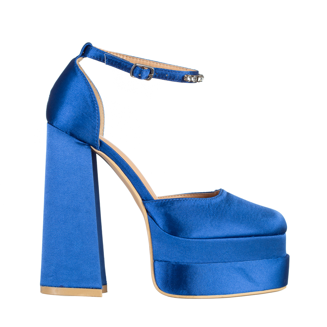 Amyra kék női cipő, textil anyagból készült, 4 - Kalapod.hu