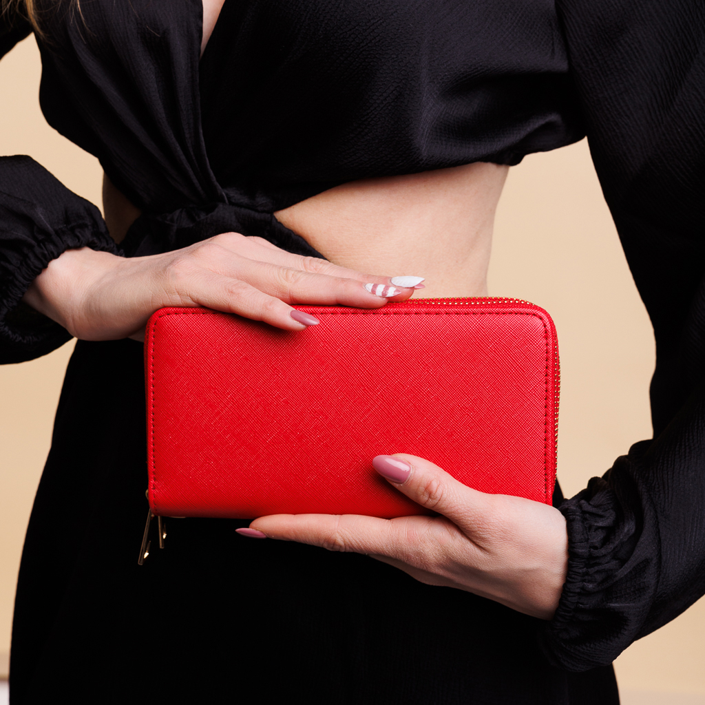 Olaya piros női pénztárca, műbőrből készült - Kalapod.hu