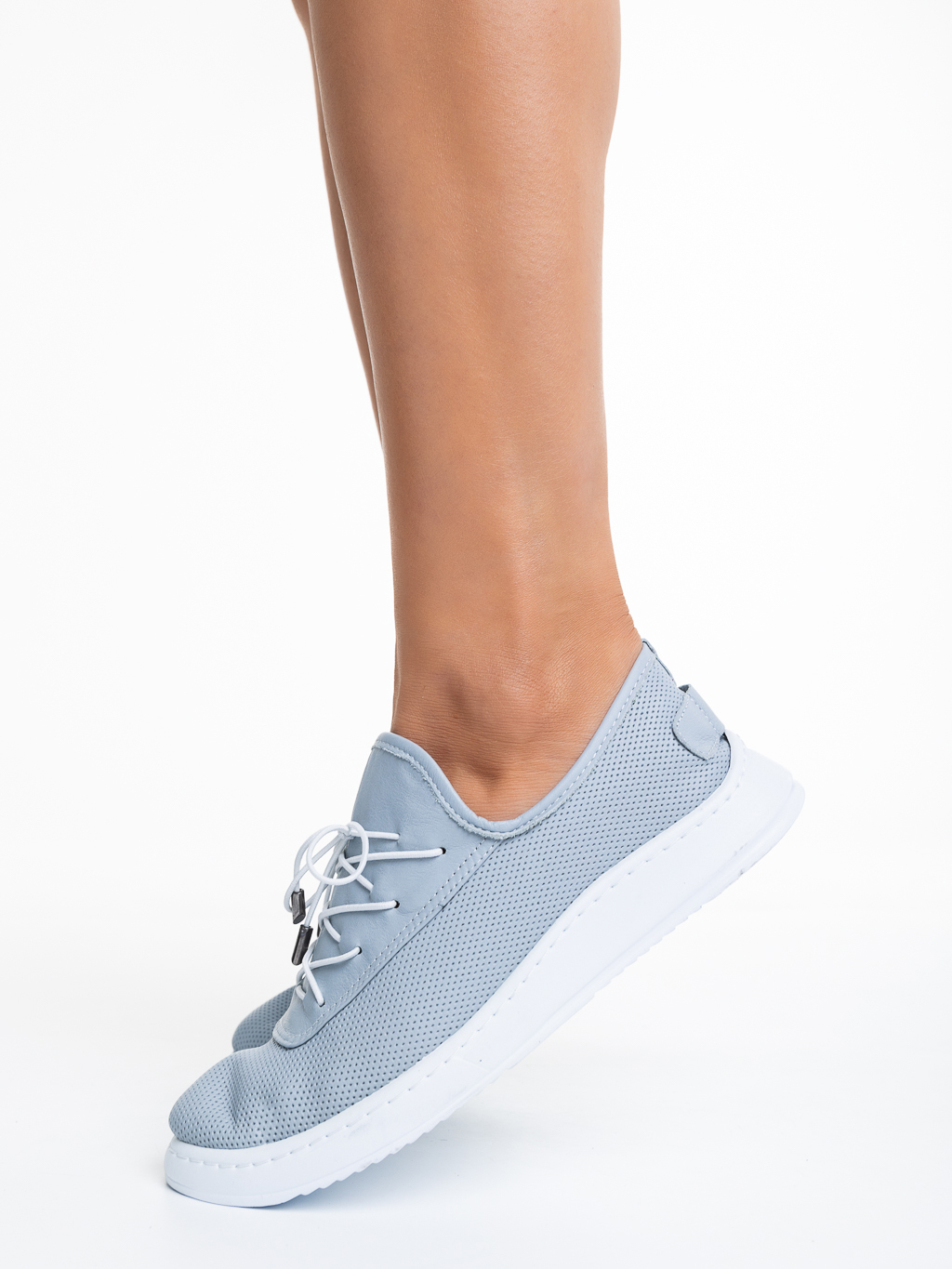 Nilda kék alkalmi női cipő, valódi bőrből készült, 3 - Kalapod.hu