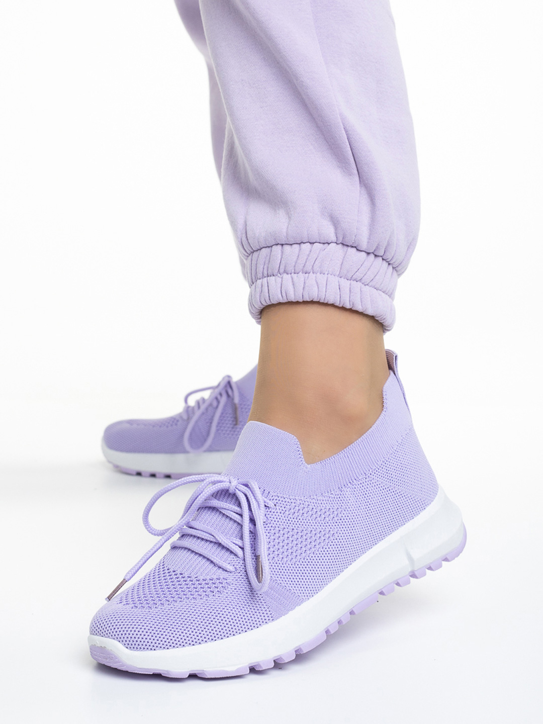 Almas lila női sportcipő, textil anyagból készült, 2 - Kalapod.hu