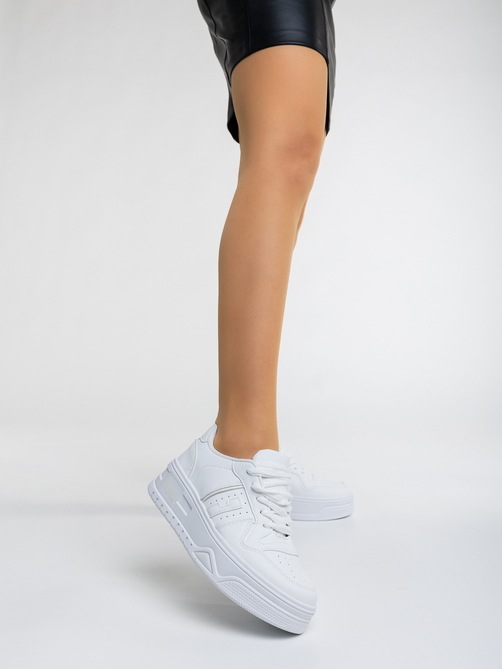 Esmerelda fehér női sport cipő ökológiai bőrből, 3 - Kalapod.hu