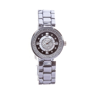 Bellos ezüst feketével fémszíjas női óra - Kalapod.hu
