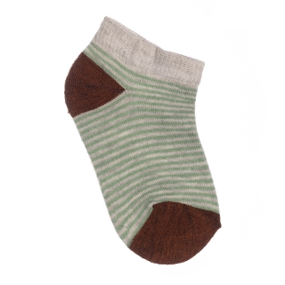 Gyerek zokni, M-C066 2 darabos szürke és zöld csíkos rövid gyerek zokni - Kalapod.hu