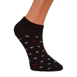 NŐI KIEGÉSZÍTŐK, 3 darabos fekete, rózsaszín és szürke szivecskés női zokni, BD-1090 - Kalapod.hu