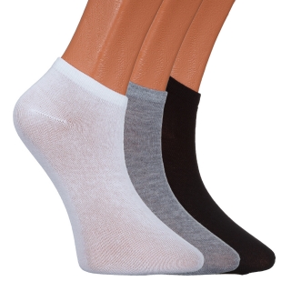 3 darabos fekete, szürke és fehér női zokni, BD-1073 - Kalapod.hu