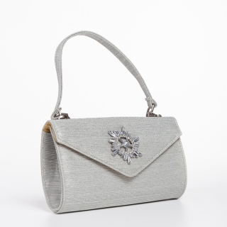 Női táskák, Kavitha ezüst női táska, textil anyagból készült - Kalapod.hu