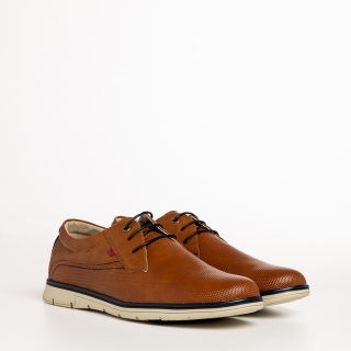 Férfi cipő, Declan barna férfi cipő, műbőrből készült - Kalapod.hu