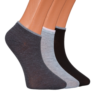  Női zokni és harisnya, 3 pár sötétszürke, világosszürke és fekete csillamos zokni készlet BD-1085 - Kalapod.hu