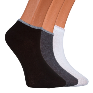 3 darabos fekete, szürke és fehér csillogós női zokni, BD-1085 - Kalapod.hu