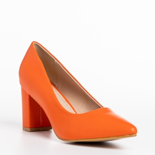 Női cipő, Rissa narancssárga női cipő, műbőrből készült - Kalapod.hu