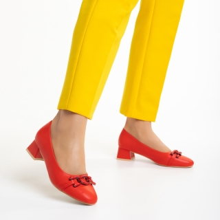 Női cipő, Braulia piros női cipő, műbőrből készült - Kalapod.hu