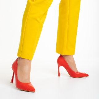 Női cipő, Casia piros női cipő, műbőrből készült - Kalapod.hu