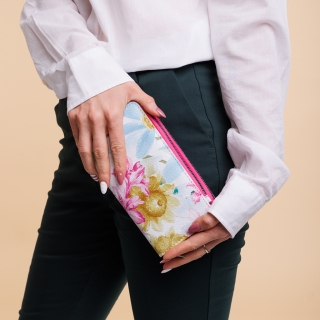 Női pénztárca, Catriona rózsaszín és virágos női pénztárca, műbőrből készült - Kalapod.hu