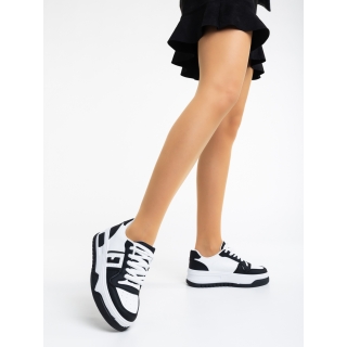 Esmerelda fekete fehér női sport cipő ökológiai bőrből - Kalapod.hu