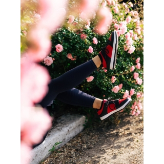 Remmie piros és fekete női sportcipő ökológiai bőrből - Kalapod.hu