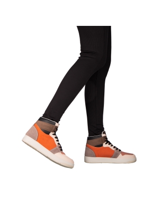 Női sportcipő, Agrisha női narancssárga bőr tornacipő - Kalapod.hu