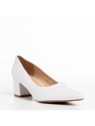 Női cipő, Kaz fehér női cipő, műbőrből készült - Kalapod.hu