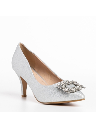 Női cipő, Rylie ezüst női cipő, textil anyagból készült - Kalapod.hu