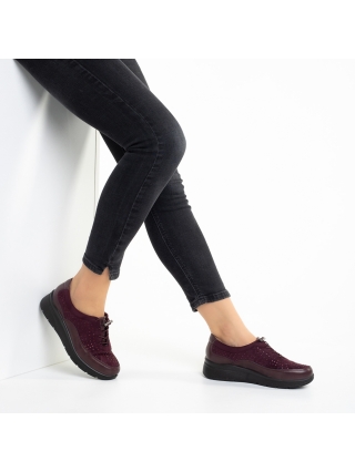 Női cipő, Semana piros alkalmi női cipő, műbőrből és textil anyagból készült - Kalapod.hu