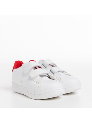Artio fehér és piros gyerek sportcipő, műbőrből készült - Kalapod.hu