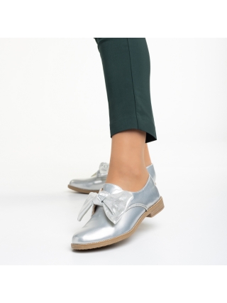Női cipő, Mitra ezüst női cipő, lakkozott műbőrből készült - Kalapod.hu