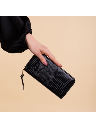 Női pénztárca, Adelaida fekete női pénztárca, műbőrből készült - Kalapod.hu