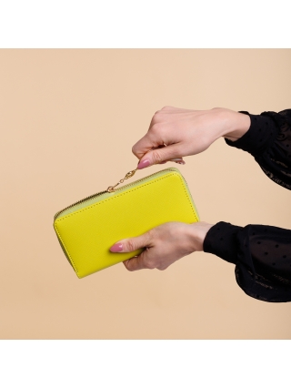 Női pénztárca, Rayen sárga női pénztárca, textil anyagból készült - Kalapod.hu