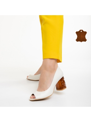 Női cipő, Marco fehér női cipő, Estella fordított bőrből készült - Kalapod.hu