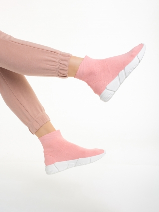 Női sportcipő, Barica rózsaszín női sportcipő, textil anyagból készült - Kalapod.hu