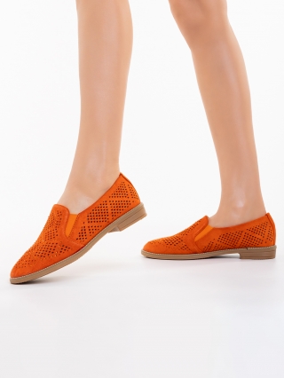 Espadrilles, Aubrie narancssárga női espadrile, textil anyagból készült - Kalapod.hu