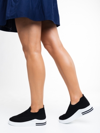 Női sportcipő, Rumiana fekete női sportcipő, textil anyagból készült - Kalapod.hu