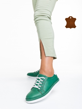 Prossy zöld alkalmi női cipő, valódi bőrből készült - Kalapod.hu