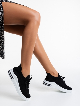 Női sportcipő, Sumaya fekete női sport cipő textil anyagból - Kalapod.hu