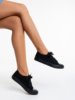 Tenesia fekete női tornacipő textil anyagból - Kalapod.hu
