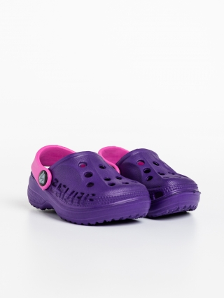 Gyerek lábbelik, Lexani lila és rózsaszín gyerek papucs, szintetikus anyagból készült - Kalapod.hu